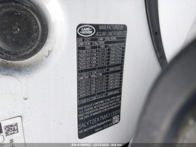 SALYT2EX7MA313339 Land Rover Range Rover Velar P250 R-dynamic S
