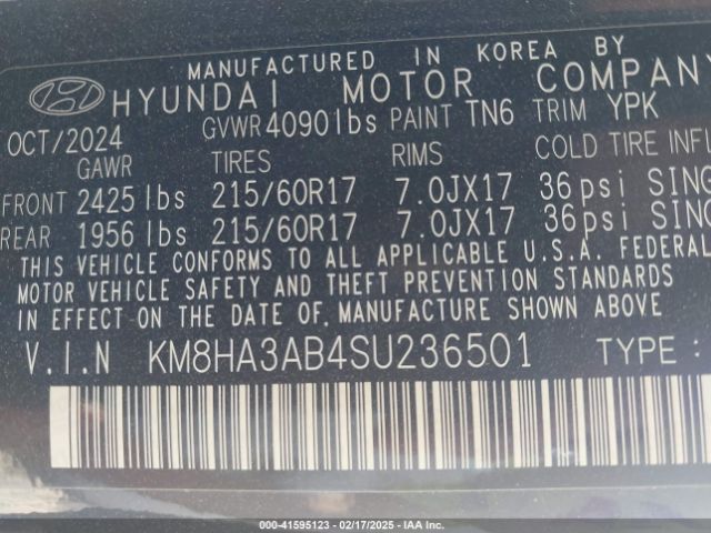 KM8HA3AB4SU236501 Hyundai Kona Se