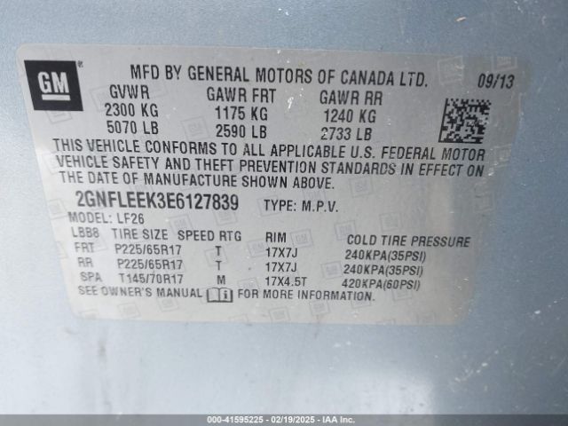 2GNFLEEK3E6127839 Chevrolet EQUINOX LS