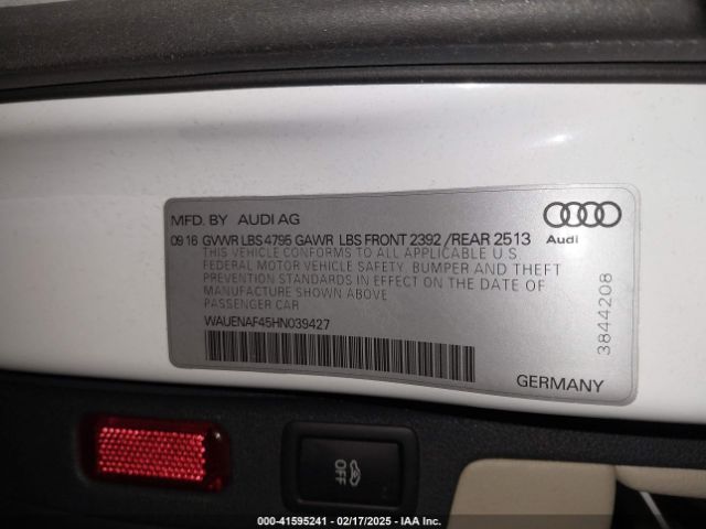 WAUENAF45HN039427 Audi A4 2.0t Premium