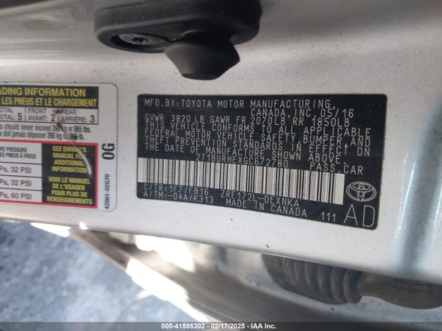 Toyota COROLLA LE 2016 2T1BURHEXGC672780 Image 9