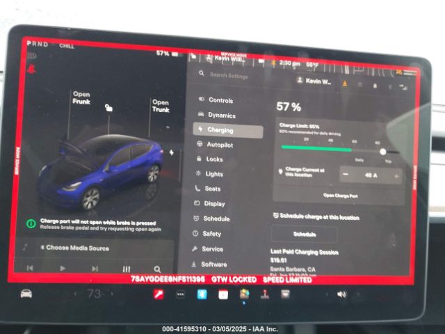 7SAYGDEE8NF511395 Tesla Model Y Long Range Dual Motor All-wheel Drive