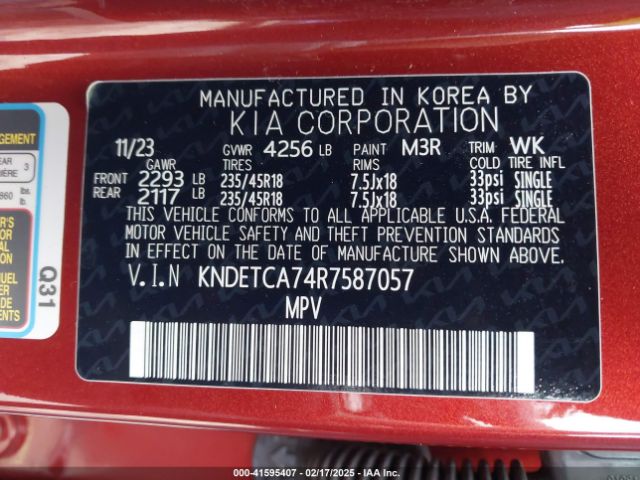 KNDETCA74R7587057 KIA Seltos Sx Turbo