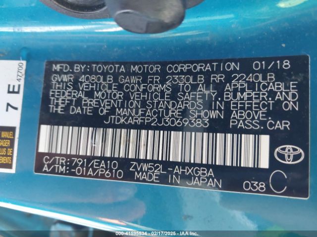 JTDKARFP2J3069383 Toyota Prius Prime Advanced
