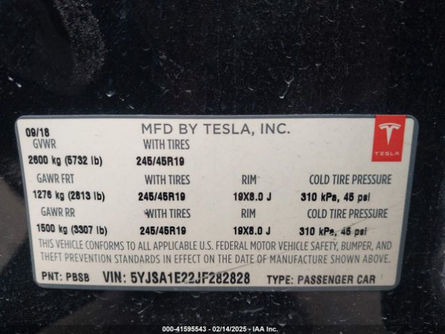 2018 TESLA MODEL S 5YJSA1E22JF282828 Photo 8