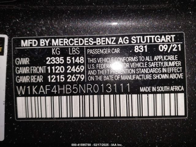 W1KAF4HB5NR013111 Mercedes-Benz C 300 4matic