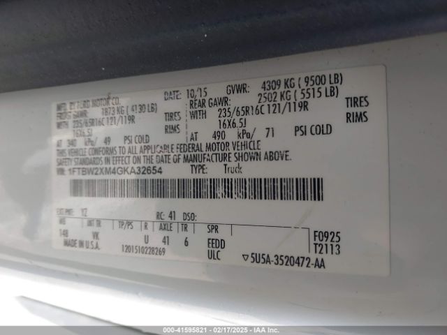 1FTBW2XM4GKA32654 Ford Transit-350
