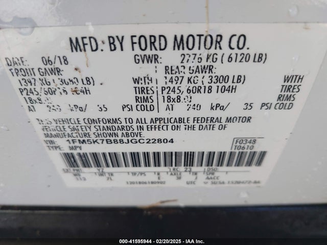 Ford Explorer 2018 1FM5K7B88JGC22804 Image 9