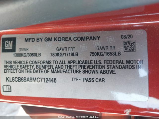 KL8CB6SA8MC712446 Chevrolet Spark Fwd Ls Automatic