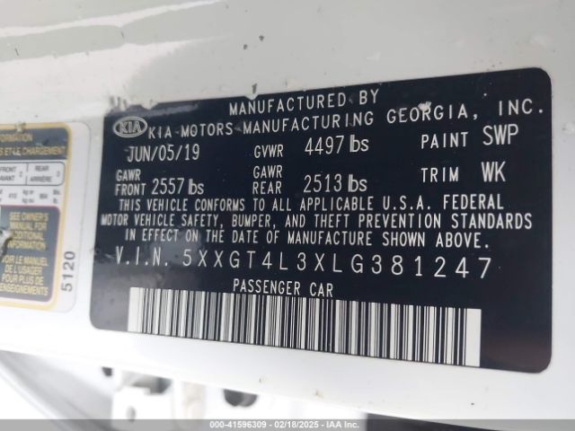 5XXGT4L3XLG381247 KIA Optima Lx