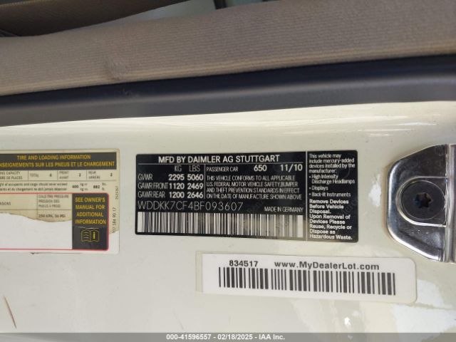 2011 MERCEDES-BENZ E 550 WDDKK7CF4BF093607 Photo 8