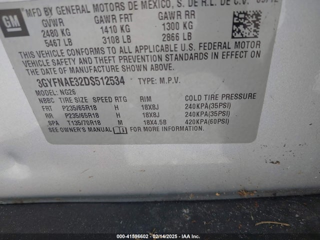2013 CADILLAC SRX 3GYFNAE32DS512534 Photo 8