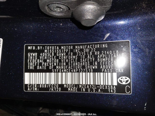 Toyota COROLLA SE 2022 5YFS4MCE4NP127519 Image 9