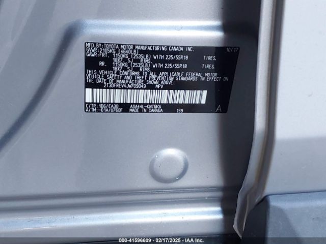 2T3DFREV4JW709049 Toyota Rav4 Limited/se/platinum