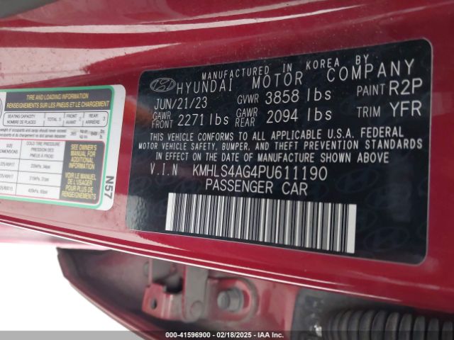 KMHLS4AG4PU611190 Hyundai ELANTRA SEL
