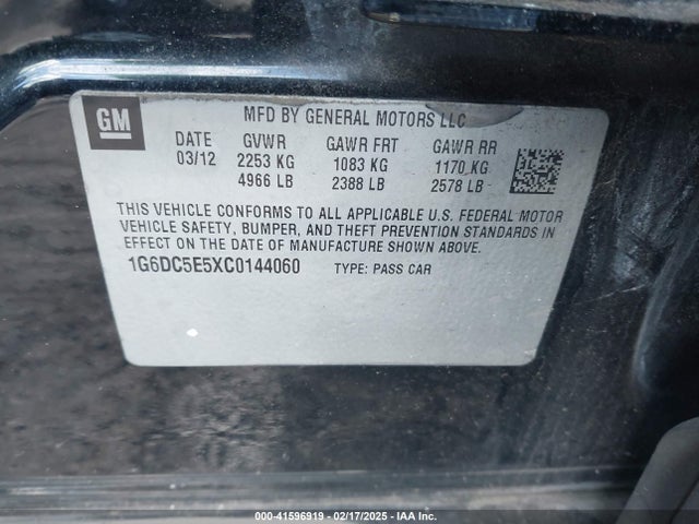 2012 CADILLAC CTS 1G6DC5E5XC0144060 Photo 8