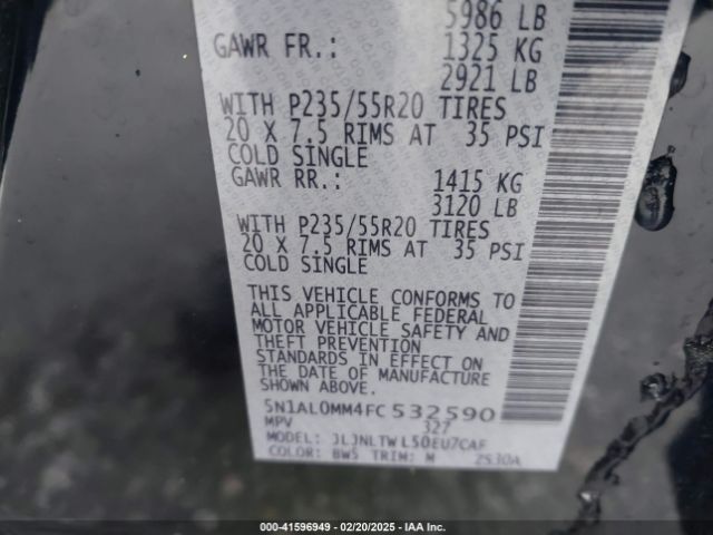 5N1AL0MM4FC532590 Infiniti QX60
