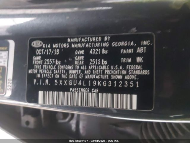 5XXGU4L19KG312351 KIA OPTIMA EX