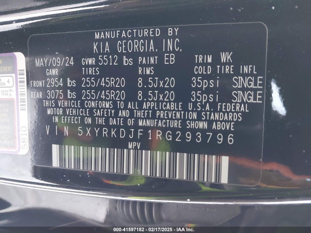 5XYRKDJF1RG293796 KIA Sorento X-line Sx