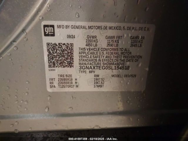 3GNAXTEG0SL154518 Chevrolet Equinox Awd Rs