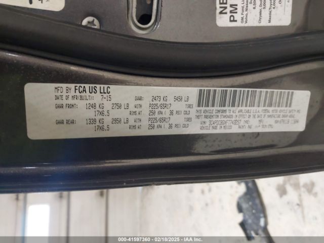 3C4PDCBGXFT743257 Dodge Journey Sxt