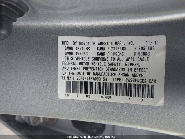 Honda Accord Sport 2014 1HGCR2F58EA093158 Image 9