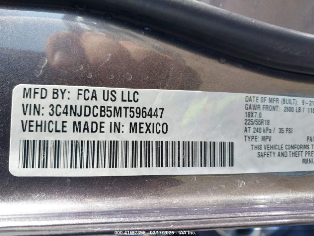 3C4NJDCB5MT596447 Jeep Compass Limited 4x4