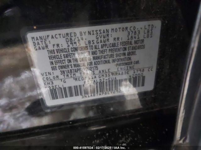 3N1AB7AP8EY292175 Nissan SENTRA SV