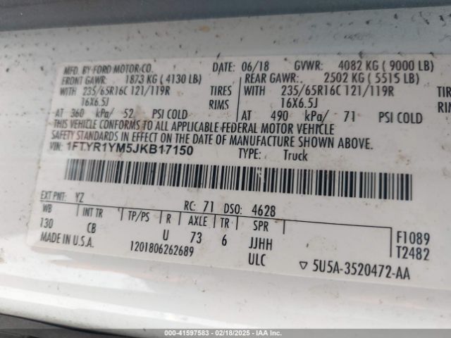 1FTYR1YM5JKB17150 Ford Transit-250