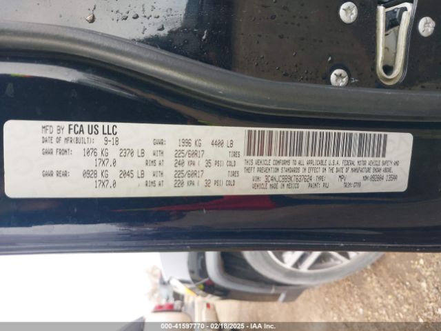 3C4NJCBB9KT637624 Jeep Compass Latitude Fwd