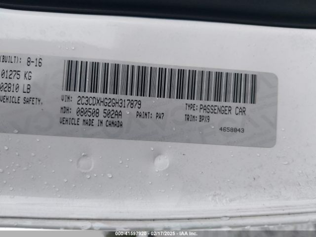 2C3CDXHG2GH317879 Dodge Charger Sxt