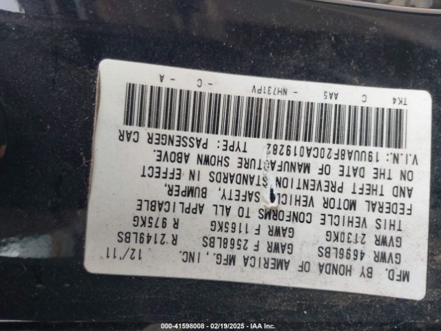 2012 ACURA TL 19UUA8F20CA019282 Photo 8