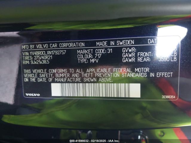 2022 VOLVO XC90 RECHARGE PLUG-IN HYBRID YV4BR0CLXN1792757 Photo 8