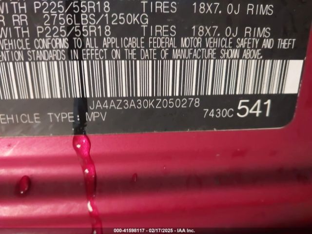 JA4AZ3A30KZ050278 Mitsubishi Outlander Se