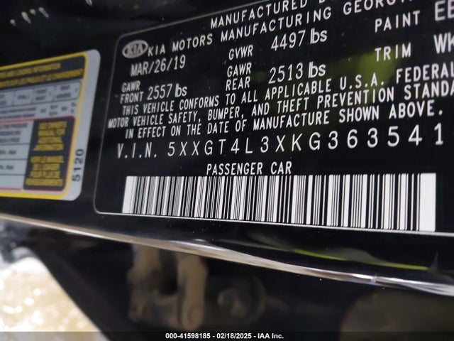 5XXGT4L3XKG363541 KIA Optima Lx