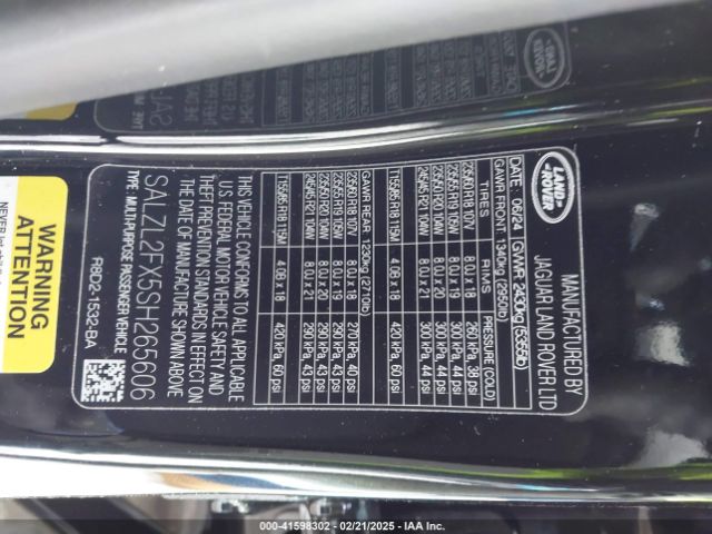 SALZL2FX5SH265606 Land Rover Range Rover Evoque Dynamic Se