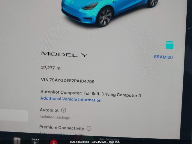 7SAYGDEE2PA104799 Tesla Model Y Awd/long Range Dual Motor All-wheel Drive