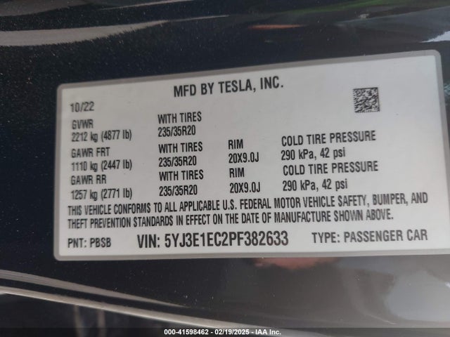2023 TESLA MODEL 3 5YJ3E1EC2PF382633 Photo 8