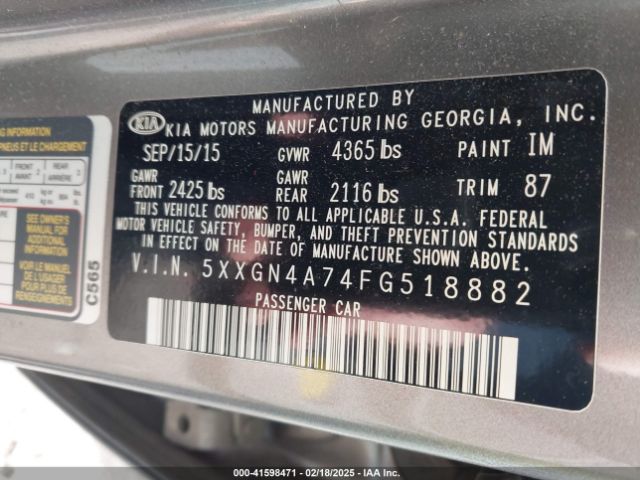 5XXGN4A74FG518882 KIA OPTIMA EX