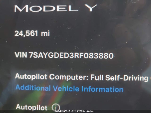 2024 TESLA MODEL Y 7SAYGDED3RF083880 Photo 8