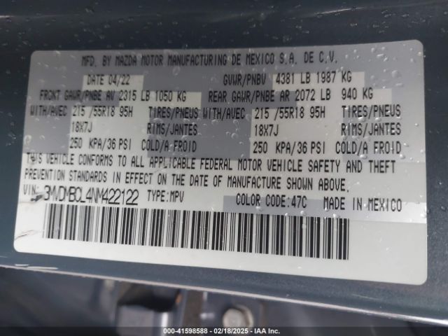 3MVDMBCL4NM422122 Mazda Cx-30 Carbon Edition