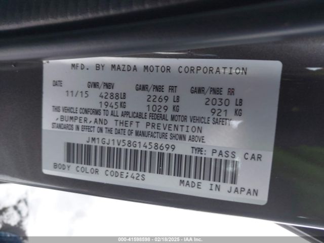 JM1GJ1V58G1458699 Mazda Mazda6 I Touring