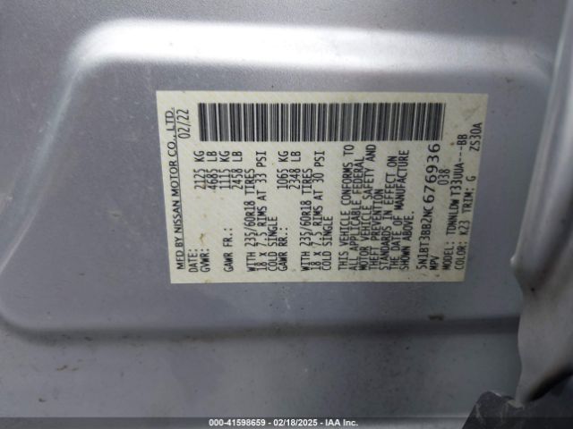 5N1BT3BB2NC676936 Nissan Rogue Sv Intelligent Awd