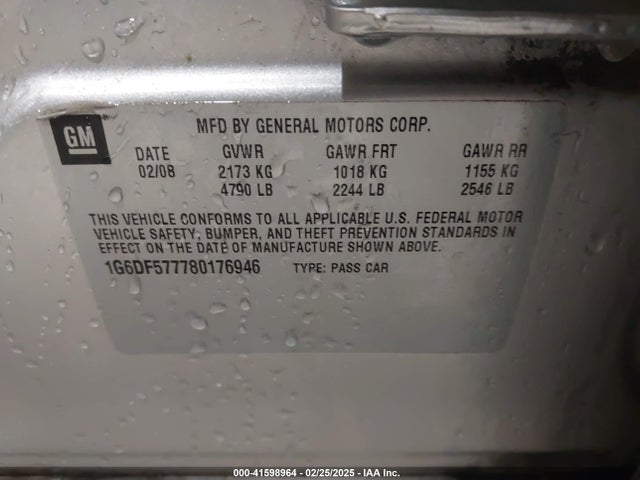 2008 CADILLAC CTS 1G6DF577780176946 Photo 8