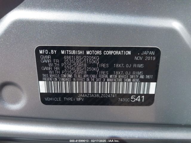JA4AZ3A38LZ024741 Mitsubishi Outlander Es 2.4 S-awc