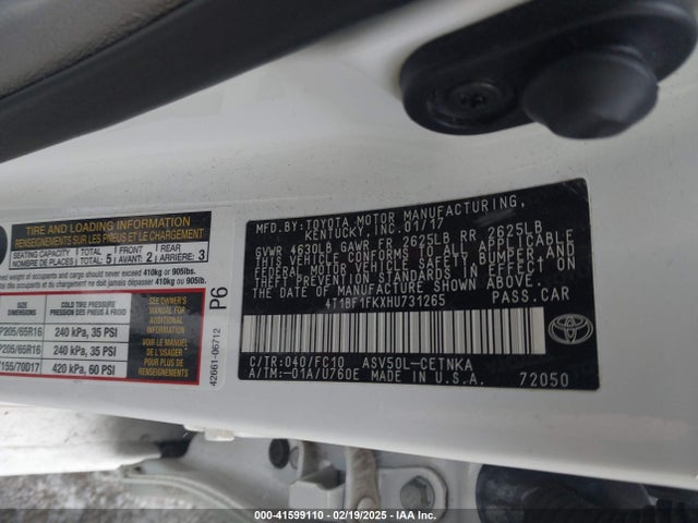 Toyota CAMRY LE 2017 4T1BF1FKXHU731265 Image 9