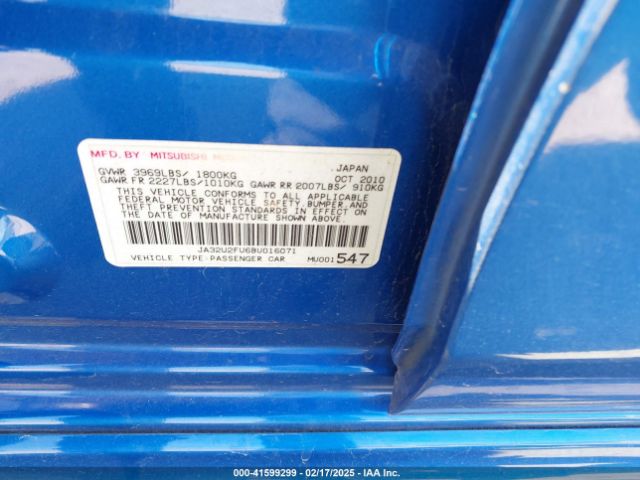 2011 MITSUBISHI LANCER JA32U2FU6BU016071 Photo 8