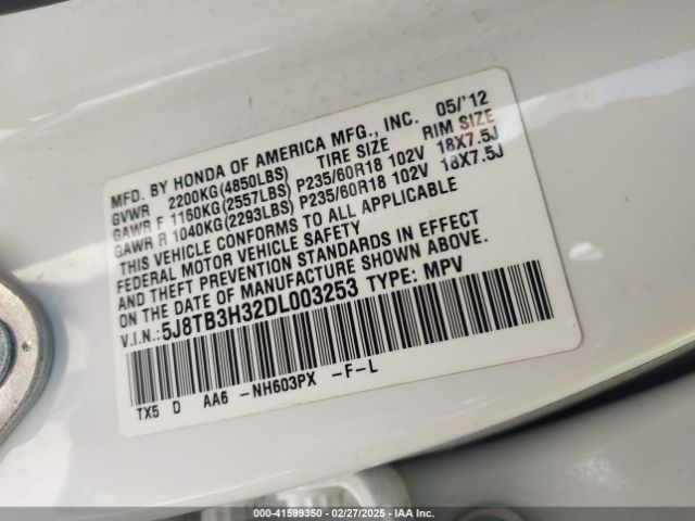 2013 ACURA RDX 5J8TB3H32DL003253 Photo 8