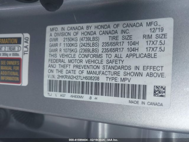 2020 HONDA CR-V 2HKRW2H27LH608208 Photo 8