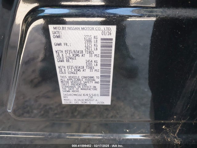 Nissan Pathfinder S 2016 5N1AR2MN1GC645501 Image 9